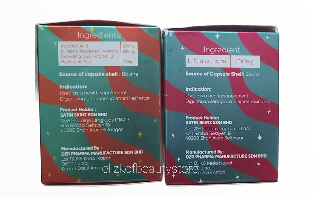 Elizkof Beauty B'Beau L-Glutathione 500mg y Vitamina C, Pack de 2