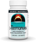 Source Naturals L-Tryptophan con Vitamina B-6 - Apoyo al Estado de Ánimo, Relajación y Sueño* 1000 mg - 30 Comprimidos