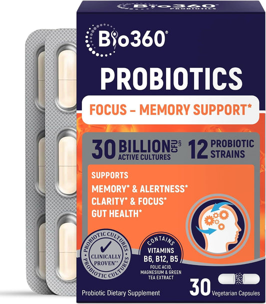 Bio360 Cognitive Support, 30 Suplementos Veganos