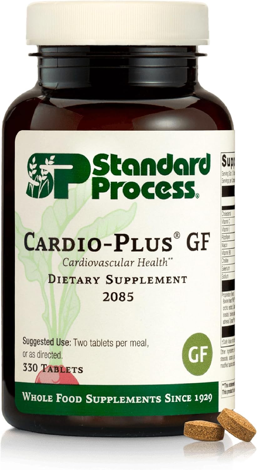 Standard Process Cardio-Plus GF - Cardiovascular Support with Vitamins B6, C, and E - Gluten-Free, Dairy-Free, Soy-Free - 330 Tablets