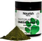 Nourish Pet Co. Fitoplancton Omega y Multivitamínico para Perros y Gatos – Suplemento de Omega-3 de Fitoplancton – Fórmula de Bienestar para Piel, Pelaje, Articulaciones, Equilibrio Inmune y Vitalidad 80g