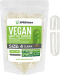 XPRS Nutra Cápsulas Vacías Tamaño 4 - 100 Unidades - Cápsulas Vegetales Pequeñas Transparentes
