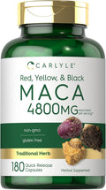 Cápsulas de Raíz de Maca Carlyle - 180 Cápsulas - Extracto de Alta Potencia - Sin Gluten y No GMO
