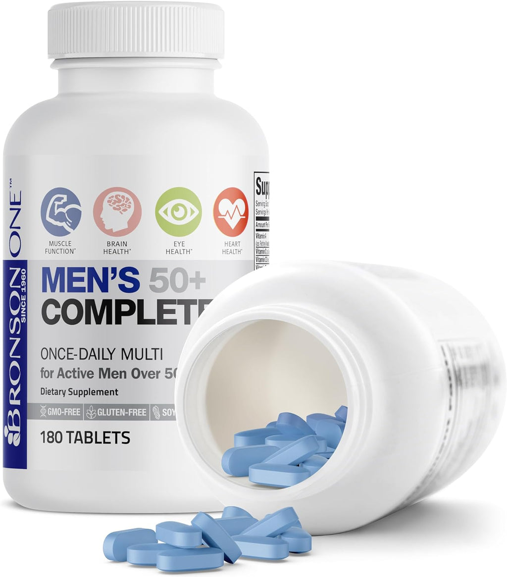 Bronson ONE Daily Multivitamínico Completo para Hombres 50+, 180 Comprimidos