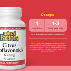 Natural Factors - Bioflavonoides Cítricos 650mg, Apoyo para el Uso de la Vitamina C, 90 Cápsulas