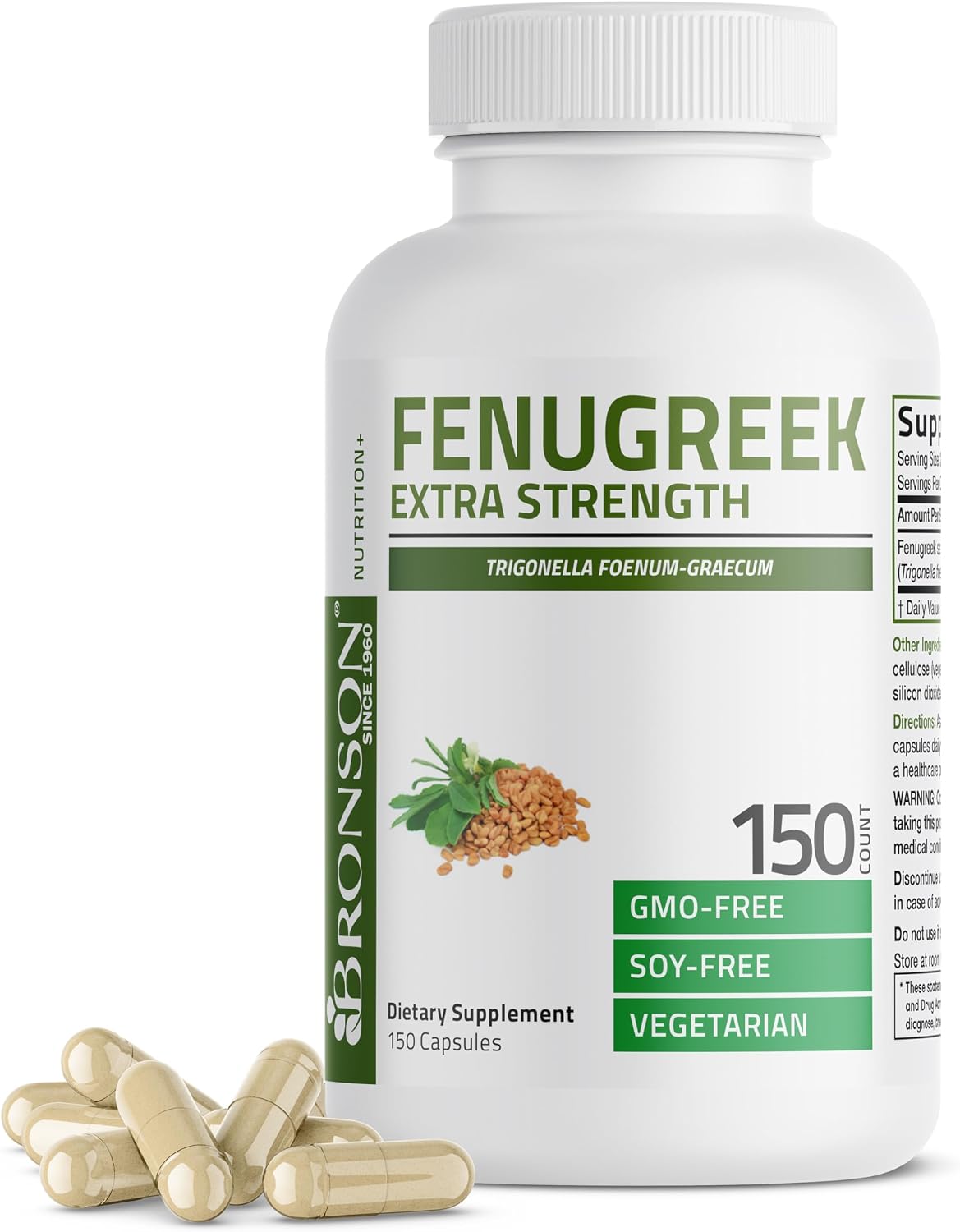 Bronson Fenogreco en Polvo Cápsulas Extra Strength, 150 Cápsulas