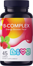 LIVS Gominolas de Vitamina B12 - Metilcobalamina 1500 mcg - Energía y Metabolismo - Sabor Frambuesa - 120 Unidades