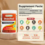 Best Naturals Inositol puro en polvo (vitamina B8), 454 g