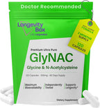 Longevity Box Ultra Pure GlyNAC 1000mg - 120 Cápsulas Veganas