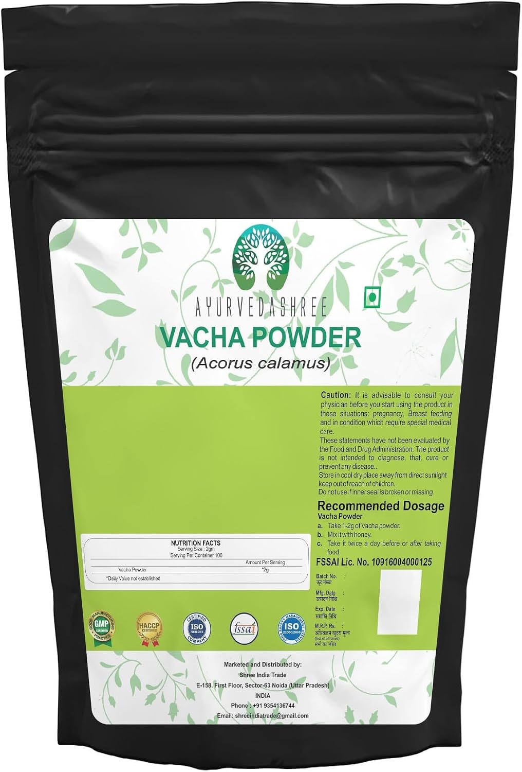 Calamus Powder 50g | Vacha Powder | Acorus Calamus Raíz en Polvo