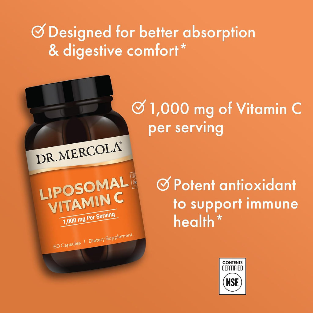 Dr. Mercola Vitamina C Liposomal - 1000 mg, 60 Cápsulas (30 Dosis)