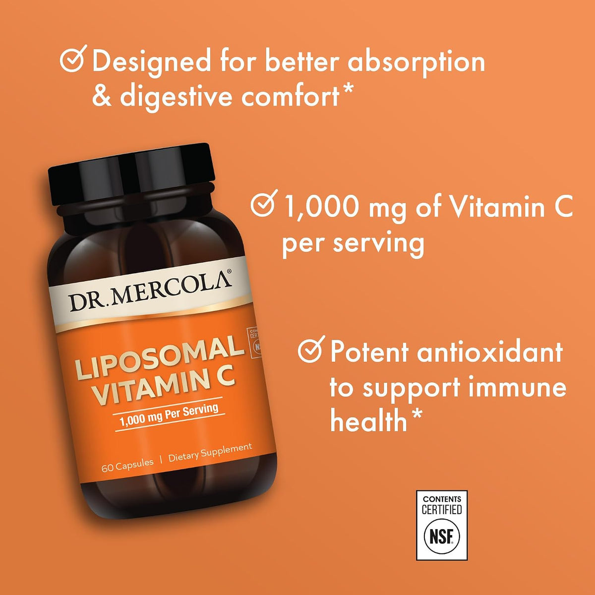 Dr. Mercola Vitamina C Liposomal - 1000 mg, 60 Cápsulas (30 Dosis) – Image 4
