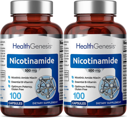 B-3 Nicotinamida 500 mg 100 Cápsulas (2 – Metabolismo energético normal: Ayuda a convertir los alimentos en – Image 1