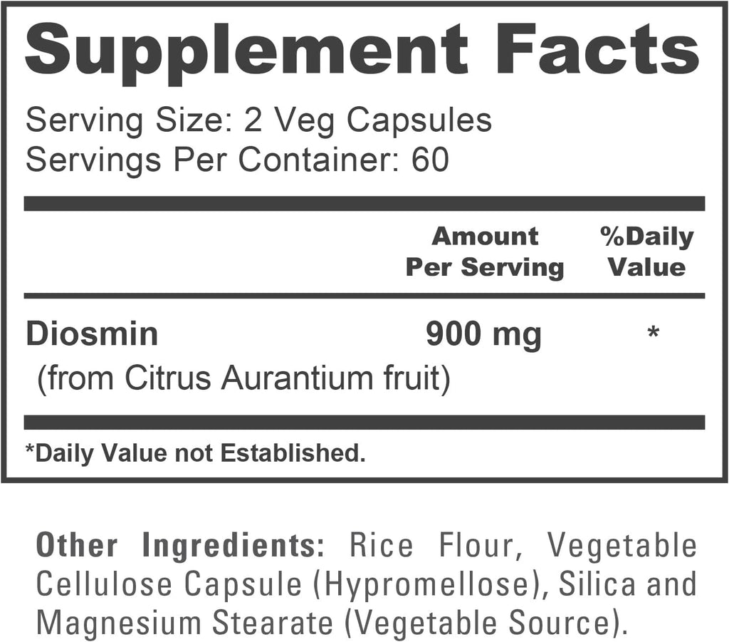 NusaPure Diosmin 900mg - 120 Cápsulas Veganas