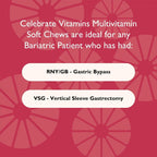 Celebrate Vitamins Multivitamínico Bariátrico en Pastillas Blandas, Berry, 180 uds