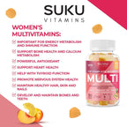 SUKU Multivitamínico Completo para Mujeres - 60 Gominolas sabor Piña y Melocotón