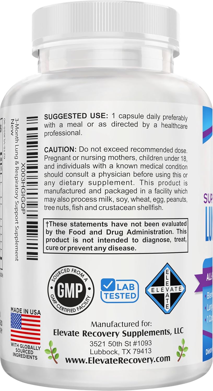 Elevate Recovery Supplements Apoyo Respiratorio 10-en-1, 90 Cápsulas