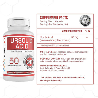 MAAC10 Ácido Ursólico 50mg (100 Cápsulas) - – Función cognitiva: Se ha observado que el ácido ursólico puede – Image 3
