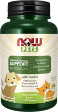 NOW Pet Health, Complemento de Apoyo Cardiovascular, Formulado para Gatos y Perros, Certificado NASC, Polvo, 127 g