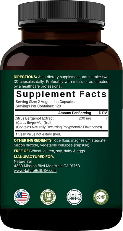 NatureBell Citrus Bergamot, 240 Cápsulas Vegetales – Extracto Real de Fruta con Flavanonas Polifenólicas – No Transgénico, – Image 7