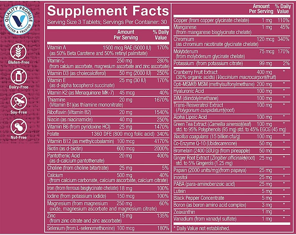 Ultimate Woman's Gold Multivitamin con Hierro, Vitaminas B y D3 - 90 Comprimidos