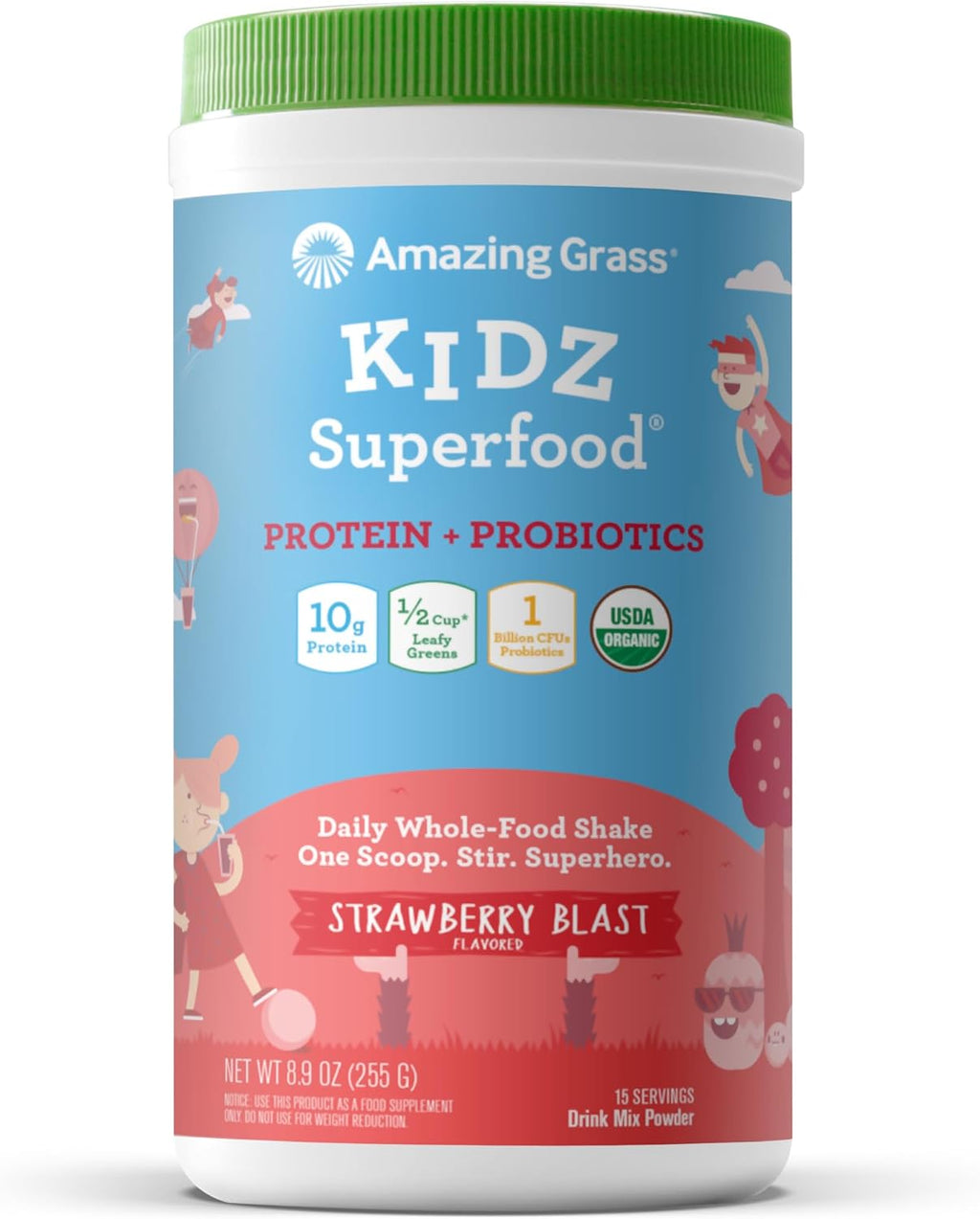 Amazing Grass Kidz Superfood Strawberry Blast - 15 porciones
