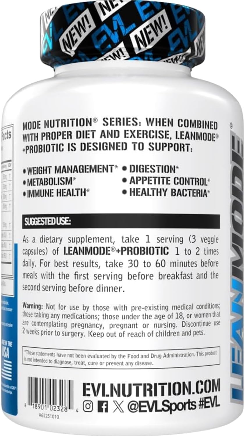 Evlution Nutrition Leanmode + Probiotic - 15 mil millones UFC, 40 cápsulas
