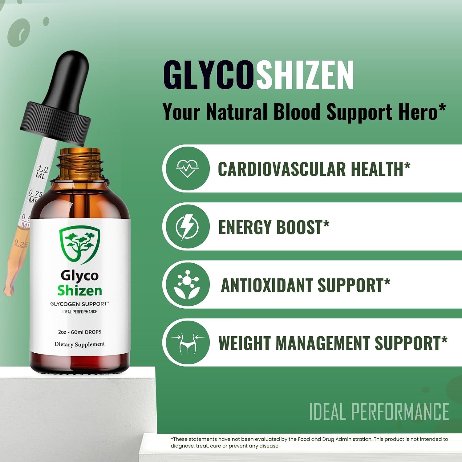 Glyco Shizen Drops - Suplemento Líquido Natural para Niveles Estables y Circulación (5 Pack)