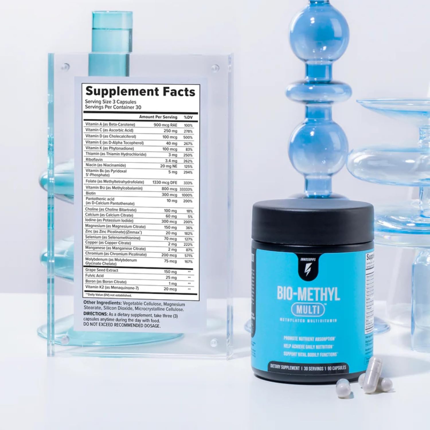 Inno Bio-Methyl Multi - Multivitamínico Metilado con Magnesio, Folato, Zinc y Vitaminas