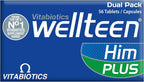 Vitabiotics Wellteen Him Plus Omega-3 - Multivitamínico para Adolescentes y Jóvenes (13-19 años) - 56 Comprimidos y Cápsulas