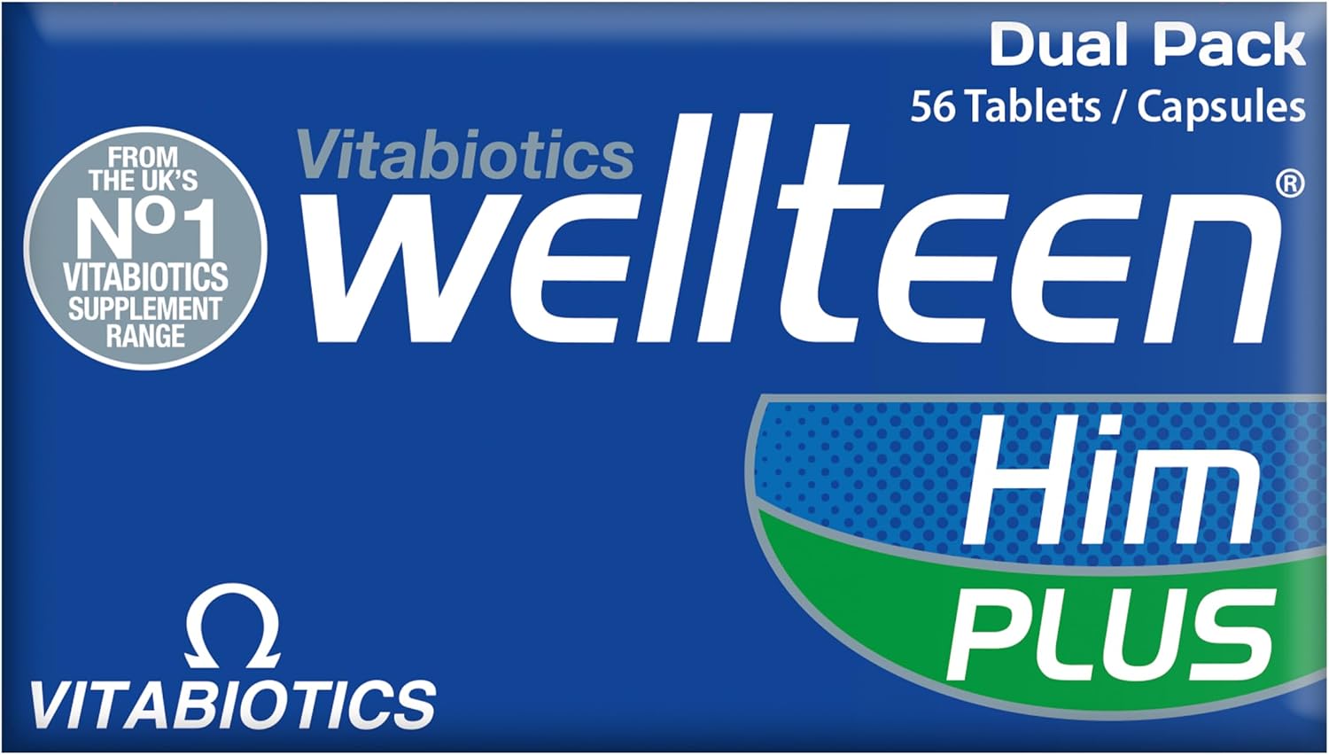 Vitabiotics Wellteen Him Plus Omega-3 - Multivitamínico para Adolescentes y Jóvenes (13-19 años) - 56 Comprimidos y Cápsulas