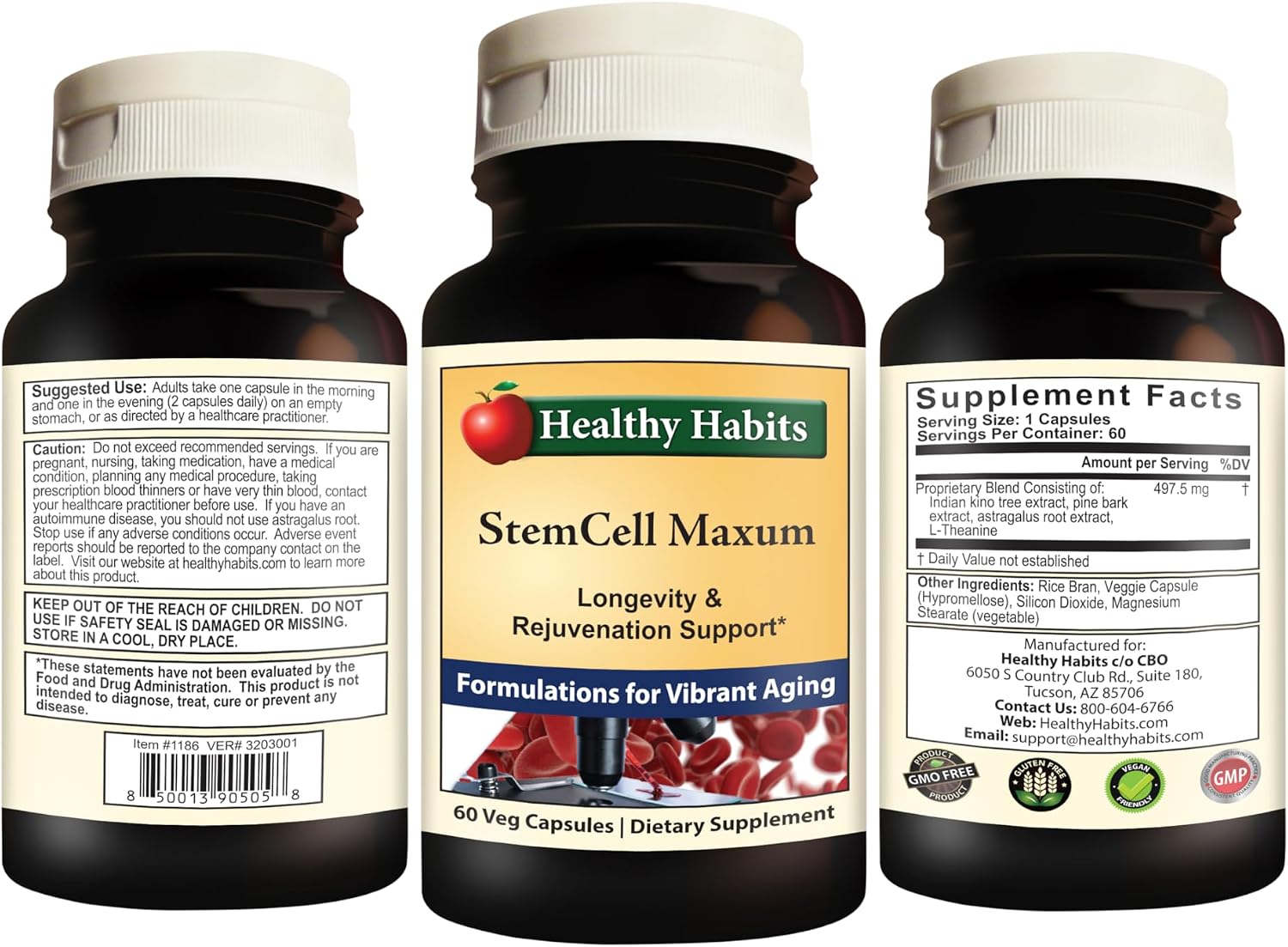 Healthy Habits StemCell Maxum - Suplemento Vegano para el Bienestar Celular