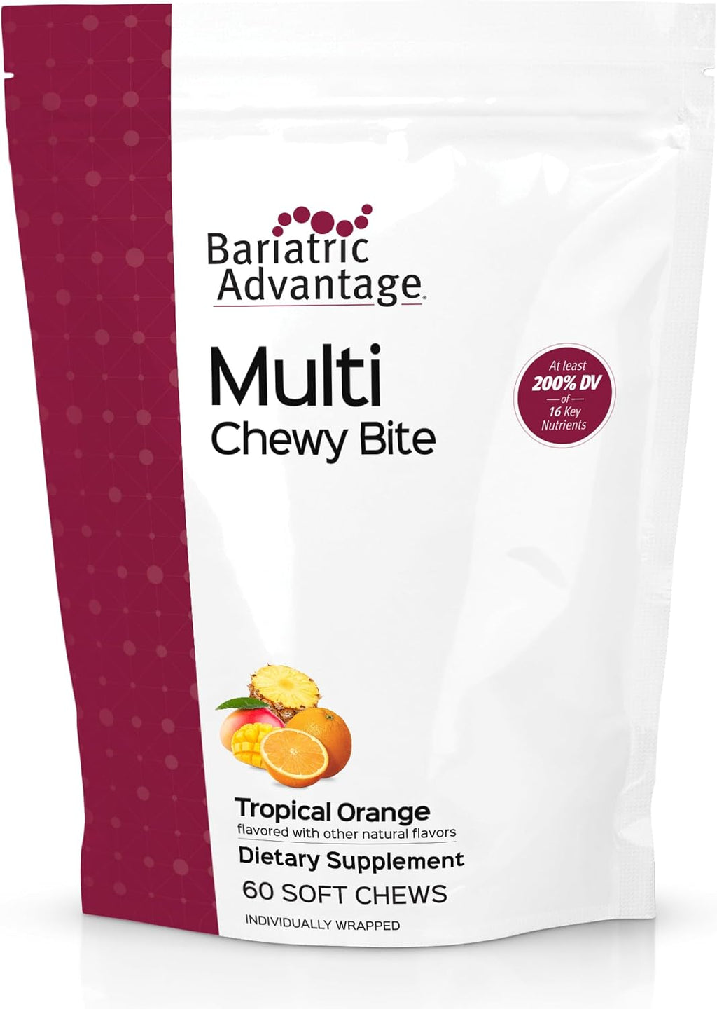 Bariatric Advantage Multi Chewy Bite - Multivitamínico masticable sabor naranja tropical (60 unidades)