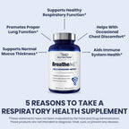 1MD Nutrition BreatheMD - Suplemento respiratorio e inmunológico con Saúco, Cromo y NAC, 60 cápsulas