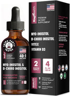 Myo-Inositol y D-Chiro Inositol Gotas Líquidas 40:1 con Vitex y Vitamina D3 - 118 ml