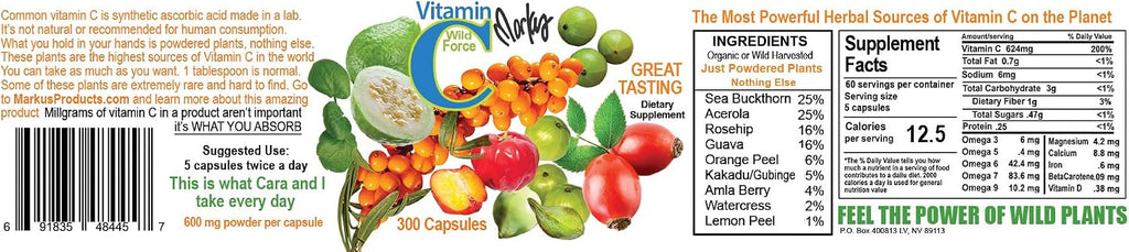 Cápsulas de Vitamina C Wild Force de Markus