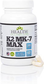 Health As It Ought To Be Vitamina K2 MK-7 300 mcg – Suplemento extra fuerte, sin soja – 60 cápsulas