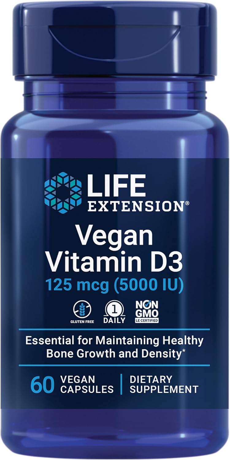 Life Extension Vitamina D3 Vegana 5000 IU – 60 Cápsulas