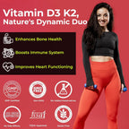 Vitamina D3 (600 UI) + Vitamina K2 como MK-7 (55 mcg) - 60 Comprimidos Veganos