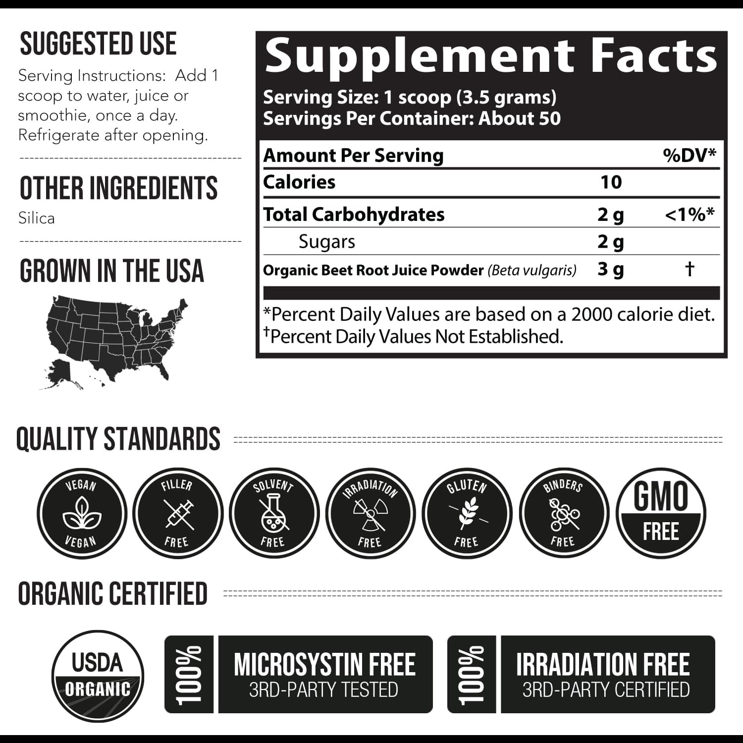 BioBeet Max Strength - Polvo de Jugo de Remolacha Concentrado 20:1 - Orgánico, 50 Raciones
