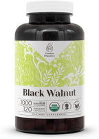 Black Walnut USDA Organic 120 Cápsulas - Suplemento Natural de Alta Potencia con Cáscara de Nogal Negro (Juglans Nigra) Ecológica - Cápsulas Vegetales Certificadas