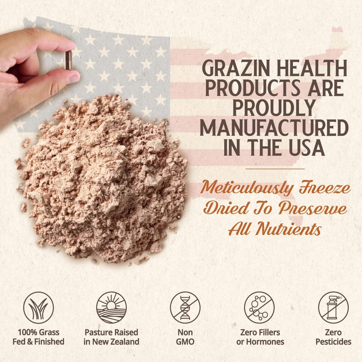 Grass Fed Bovine Spleen Capsules 3000 mg - Suplemento de Bazo de Bovino