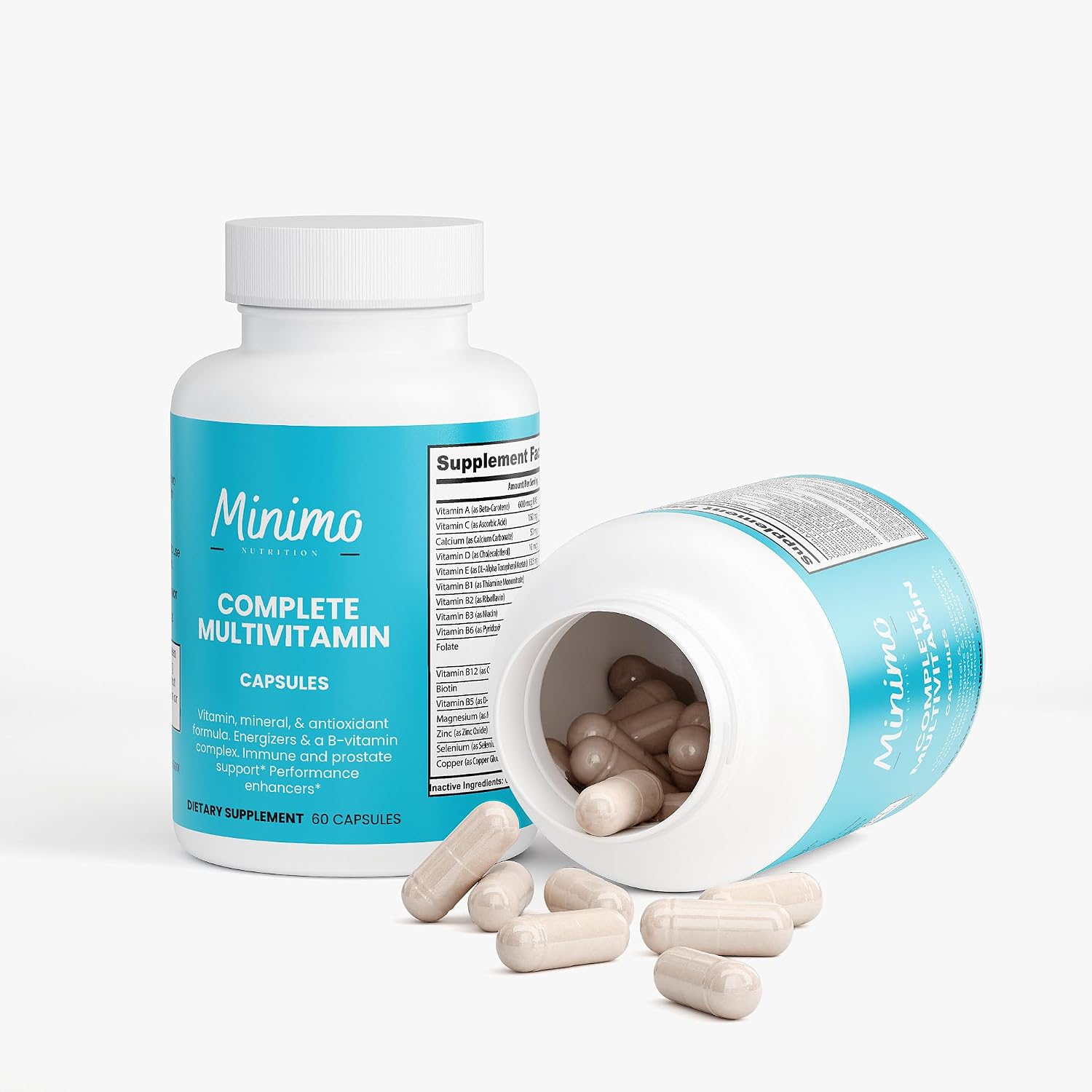 Minimo Nutrition Complete Multivitamin + Immunity Boost, 60 Cápsulas