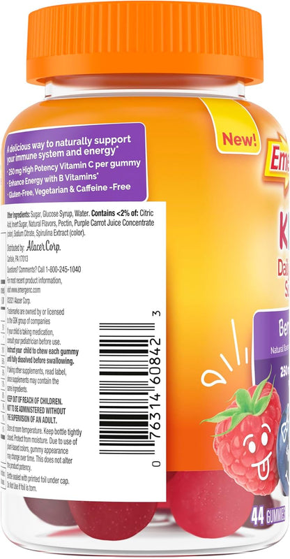 Emergen-C Kidz Gomitas de Apoyo Inmunitario con Vitamina C y B, Sabor Berry Bash, 44 uds – Image 9