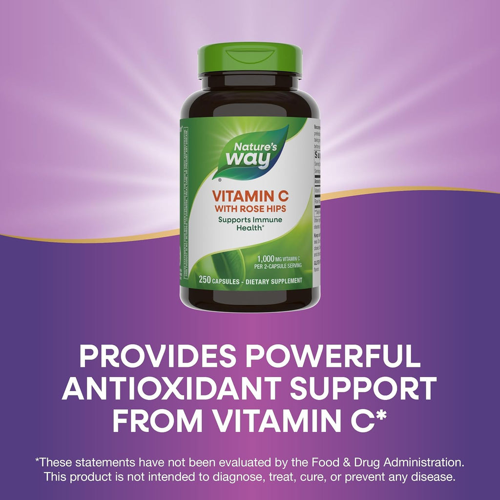 Nature's Way Vitamina C con Escaramujo - Alta Potencia - 250 Cápsulas (2 Envases)