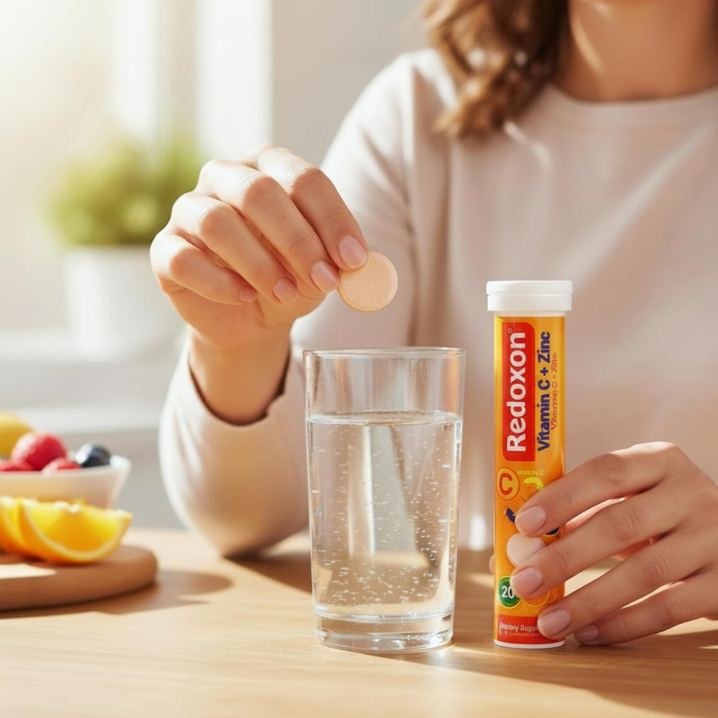 Redoxon Vitamina C + Zinc, 20 Comprimidos Efervescentes Sabor Naranja
