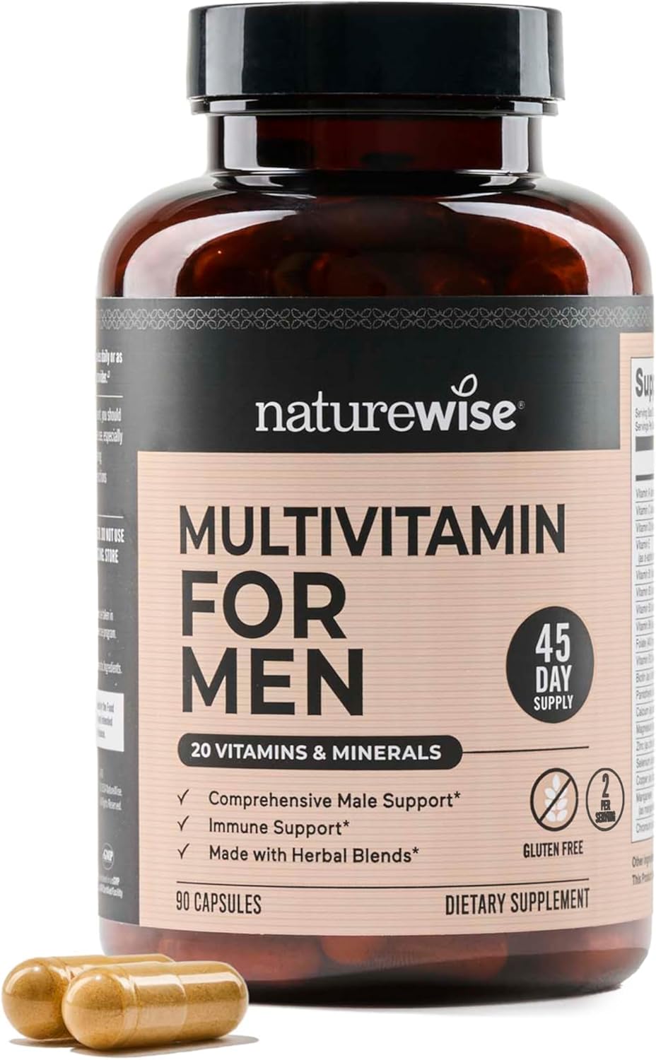 NatureWise Multivitamínico para Hombres - Suplemento Diario con Vitaminas, Minerales y Hierbas - Energía, Rendimiento, Inmunidad - 60 Cápsulas (1 Mes)