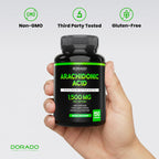 Ácido Araquidónico 1500mg (150 Cápsulas) - Suplemento para Masa Muscular y Fuerza