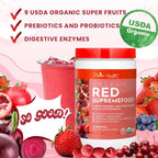 Organic Red Supremefood - Mezcla de Frutas Orgánicas con Probióticos y Enzimas, 180g