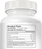 Nutrition Strength Zinc para Perros - Apoyo a la Piel y el Pelaje, Crecimiento Normal, Función Inmune y Metabolismo Celular, con Biotina, Folato, Selenio y Vitamina E, 120 Comprimidos Masticables